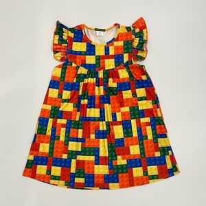 Building Block Milk Silk Flutter Dress Size 14/16